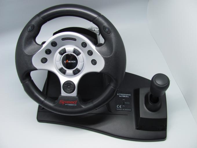 Wired Large Racing Gaming Steering Wheel Gearbox / Sensitivity For Xbox360