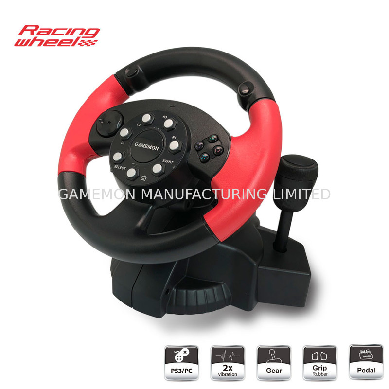 Vibration P3 / P2 Steering Wheel And Pedals With 180 Degree Rotation Angle