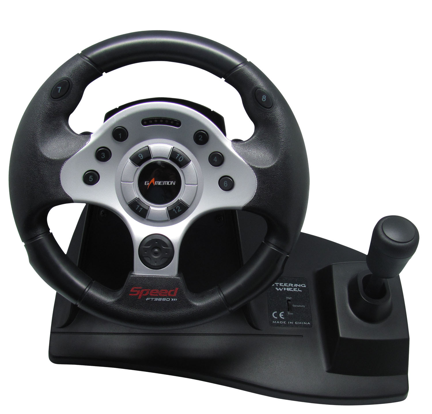 Wired Large Racing Gaming Steering Wheel Gearbox / Sensitivity For Xbox360