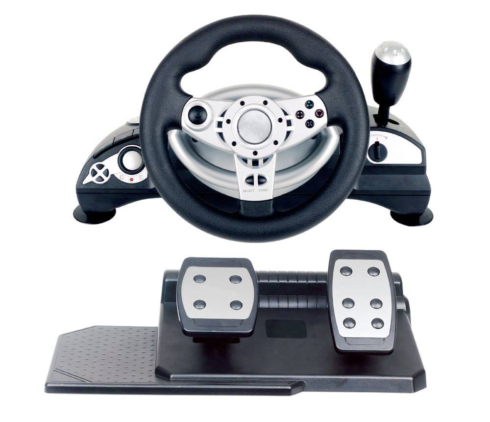 multi-interface gaming racing wheel steering wheel with foot pedal ...