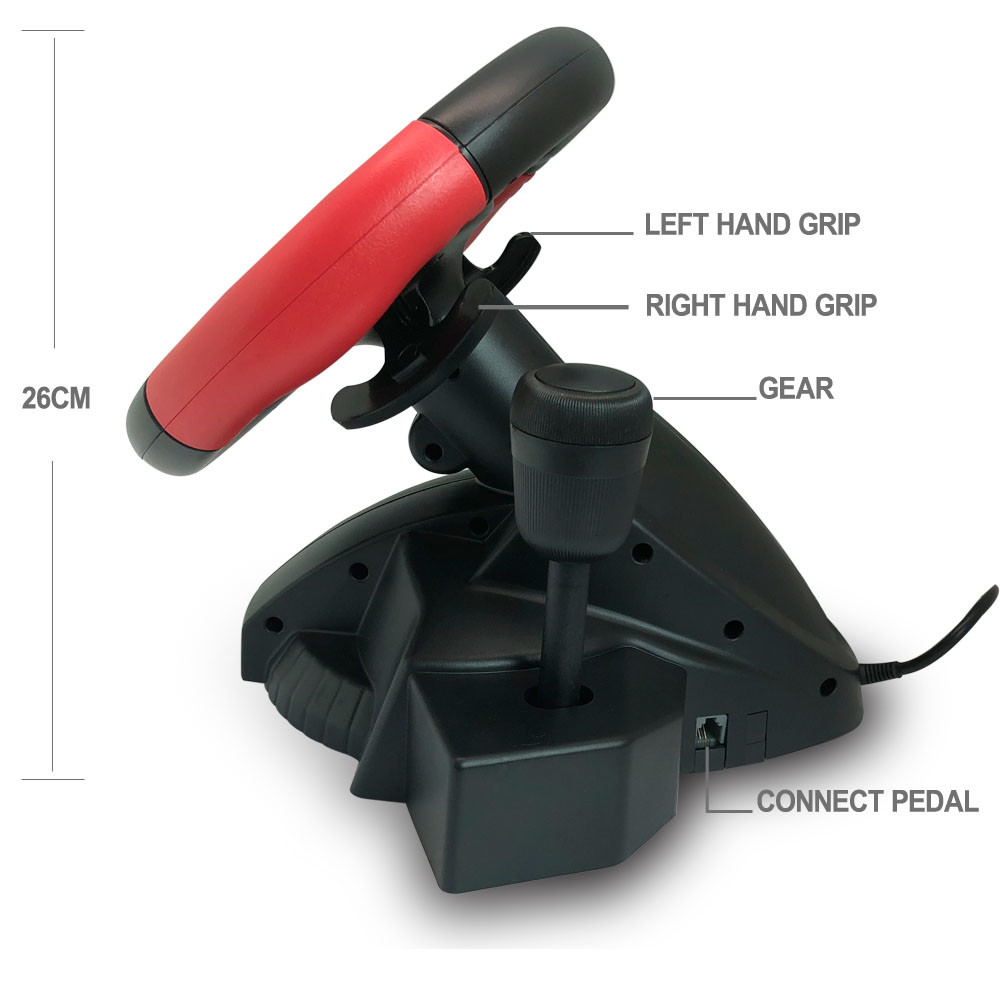 Vibration P3 / P2 Steering Wheel And Pedals With 180 Degree Rotation Angle
