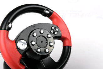 Red / Green Wired USB Video Game Steering Wheel With Vibration