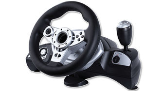 Dual Vibration Wired Large PC Game Racing Wheel With Adjustable Sensitivity