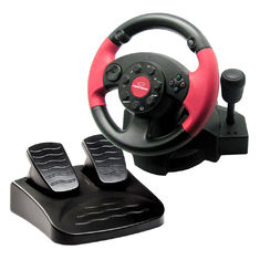 Racing Video Game Steering Wheel Foot Pedal Auto Centering For PC X-INPUT P2 P3