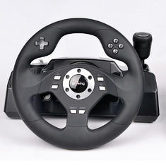 Car Video Game Steering Wheel Controller Dual Vibra ABS Material For P3 / P2 / PC