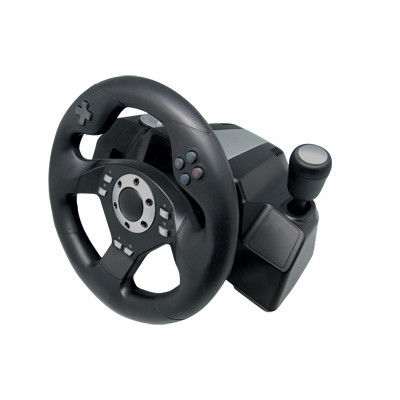 Black Wired USB Force Feedback Steering Wheel And Pedals For Computer