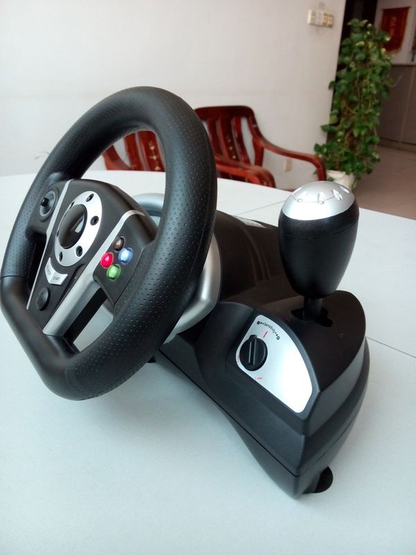 2 In 1 Bluetooth Dual Vibration Racing Games Steering Wheel For P3 / PC
