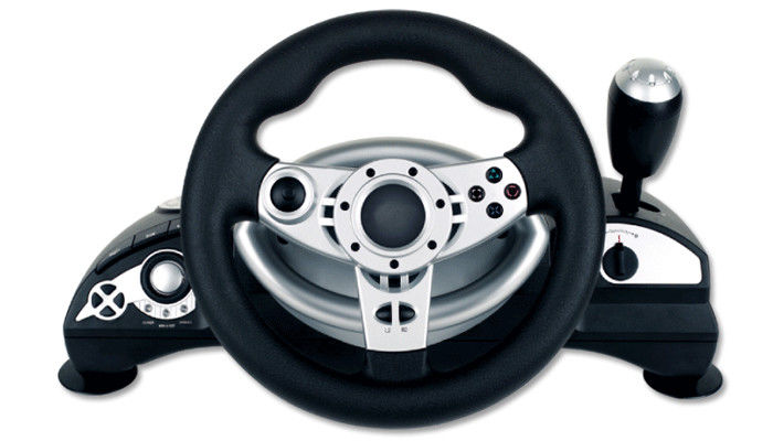 Dual Vibration Wired Large PC Game Racing Wheel With Adjustable Sensitivity