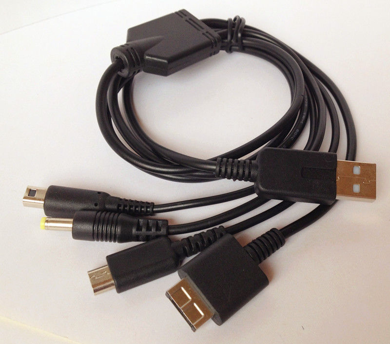 Universal Multi-function Extendable USB Cable With Micro 5pin , PP P VITA DS charge cable