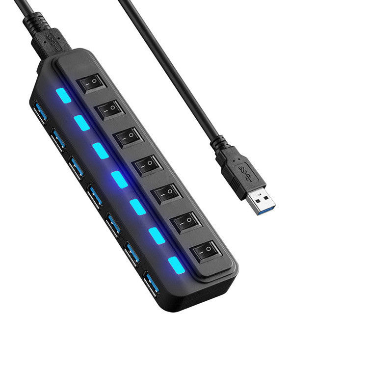 7 Port Micro Usb Charging Cable HUB Every Port With Both Sharing Switch / LED