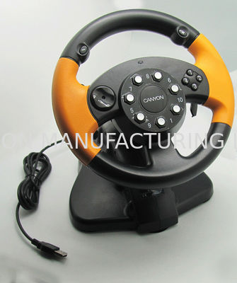 Wired USB Vibration PC Gaming Steering Wheel With CD-ROM Driver